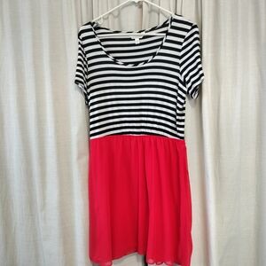 Charming Charlie Black and White Striped Dress